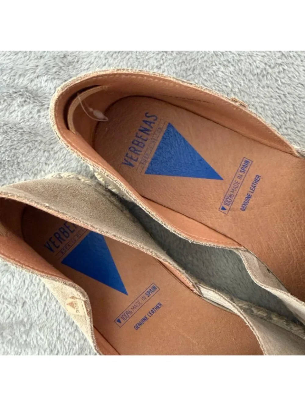 Verbenas Suede Carmen Espadrille Shoes Slip On Beige Womens 40 US 9